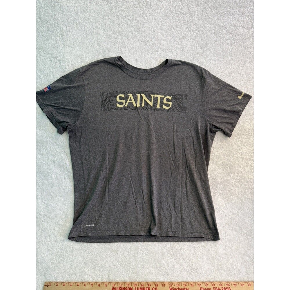 New Orleans Saints Nike NFL Fri-Fit Nike Tee Short Sleeve Shirt Men's XXL Gray